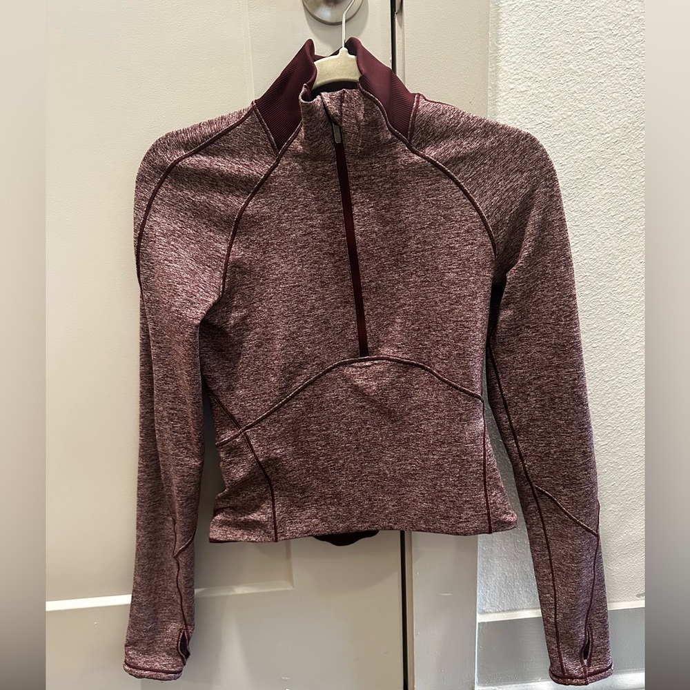Lululemon Athletica Burgundy Quarter-Zip Top